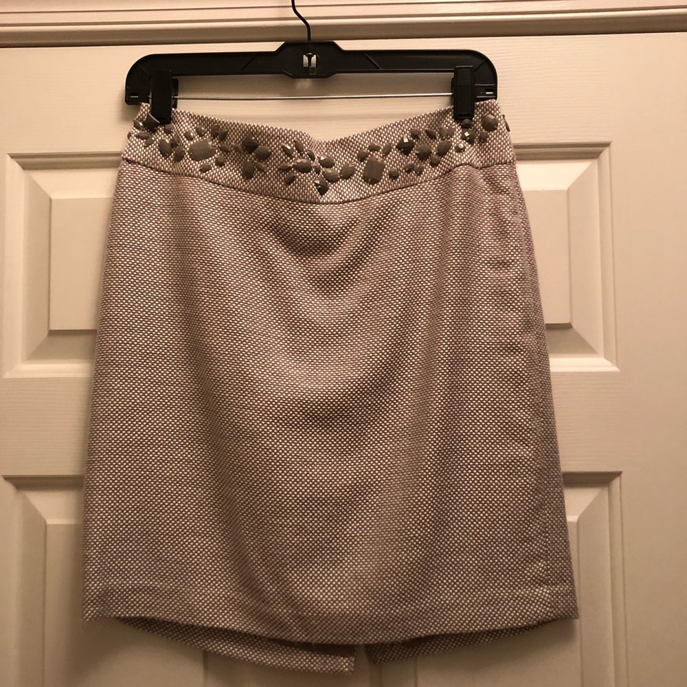 Limited Tweed Grey Embellished Skirt
